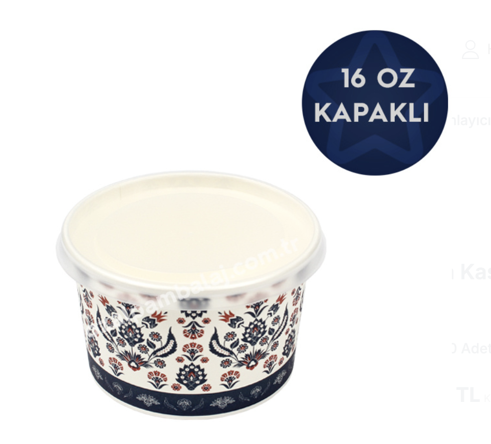 16 OZ KARTON ÇORBA KASESİ 1.SINIF KALİTELİ KAPAKLI