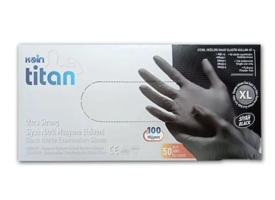 Nitril ultra kalın siyah eldiven xl