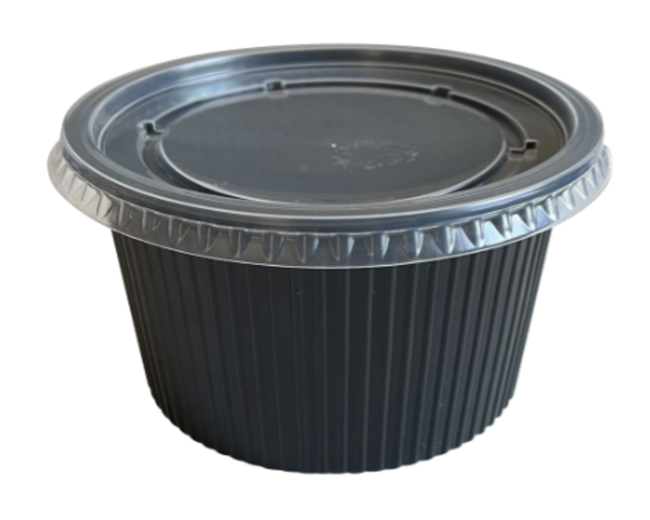 14 oz Siyah PP Mikrodalga Uyumlu Çorba Kasesi – Şık ve Isıya Dayanıklı 25 li