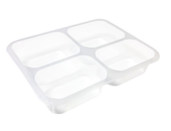 4 Bölmeli Üst Film Kapamalı dayanıklı  Şeffaf Gıda Kabı Hijyenik ve Pratik Sunum Çözümü