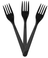 SİYAH KALİTELİ PLASTİK LÜX ÇATAL