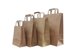 33cm  Flat Saplı Kraft Çanta – Doğal, Dayanıklı ve Çevre Dostu