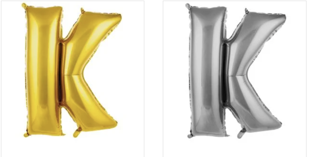 K  - HARFİ  40 inç ( 100 cm )  Helyum Folyo Balon