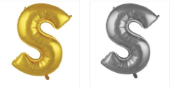 S - HARFİ  40 inç ( 100 cm )  Helyum Folyo Balon