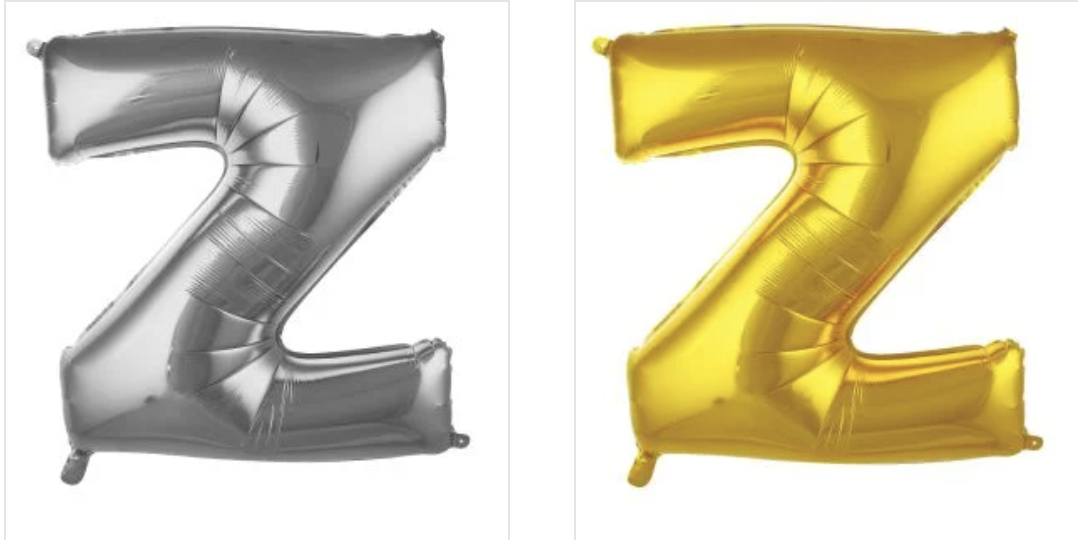 Z- HARFİ  40 inç ( 100 cm )  Helyum Folyo Balon