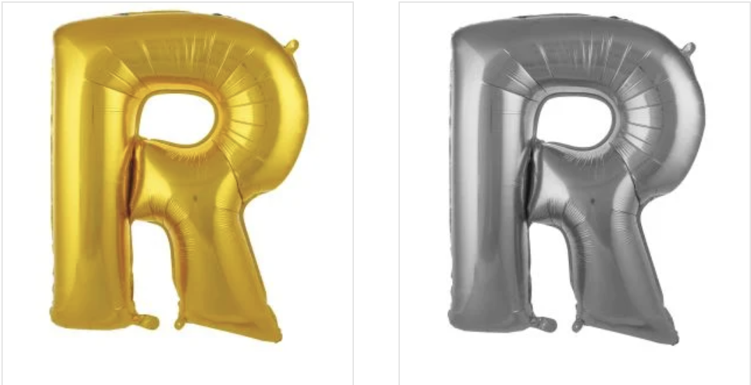 R - HARFİ  34 inç ( 76 cm )  Helyum Folyo Balon