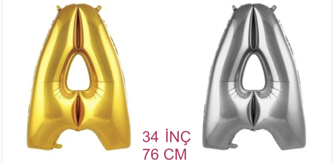 34 inç ( 76 cm )  Helyum Folyo Balon