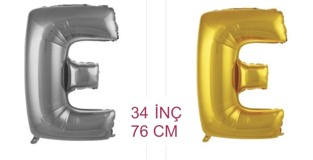 34 inç ( 76 cm )  Helyum Folyo Balon