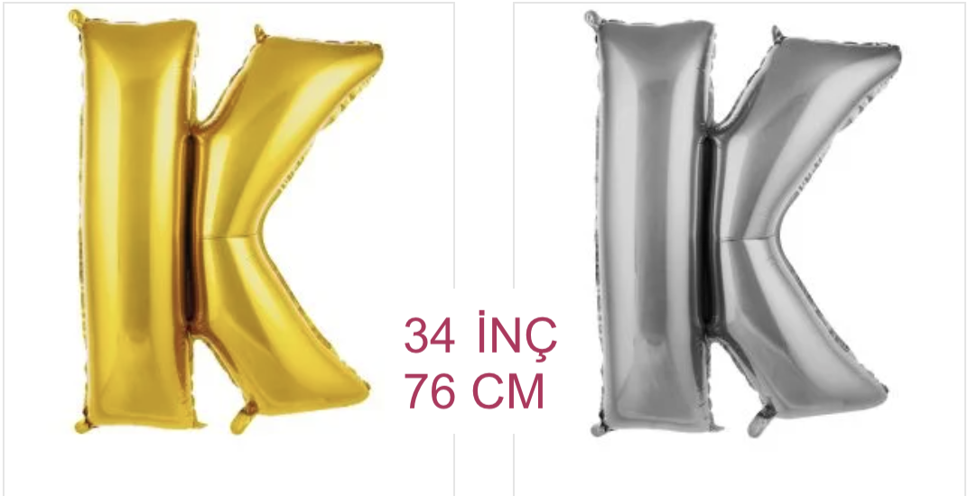 34 inç ( 76 cm )  Helyum Folyo Balon