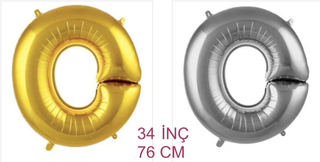 34 inç ( 76 cm )  Helyum Folyo Balon