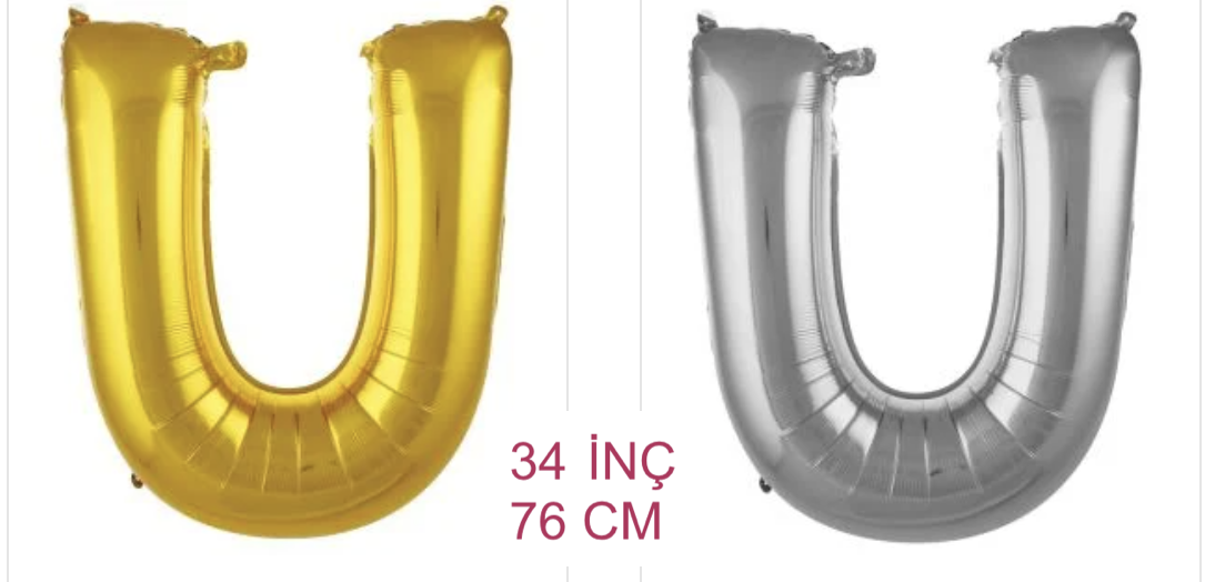 34 inç ( 76 cm )  Helyum Folyo Balon