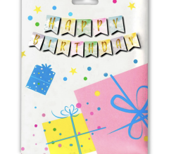 KÜÇÜK BANNER VARAKLI MAKARON RENKLİ GOLD HAPPY BİRTHDAY UZAR YAZI