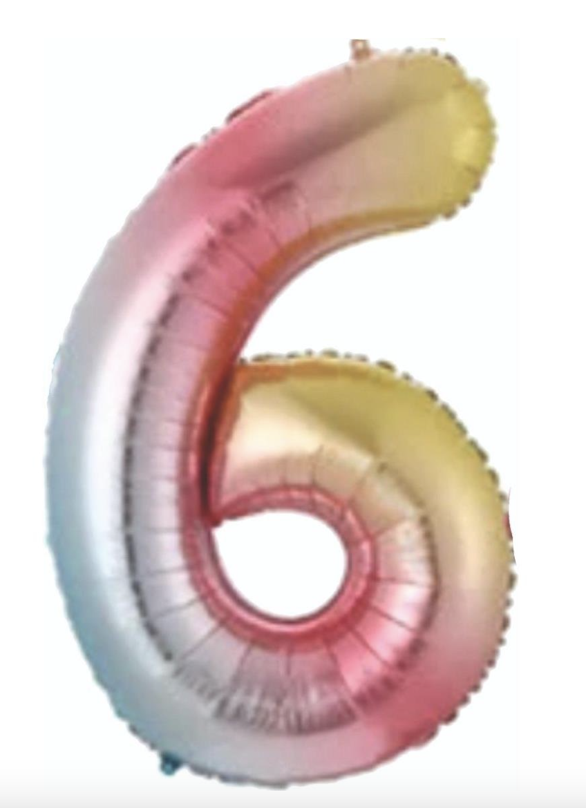 6  RAKAM FOLYO BALONLAR HELYUM UYUMLU 34 İNÇ 76 CM