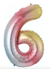 6  RAKAM FOLYO BALONLAR HELYUM UYUMLU 34 İNÇ 76 CM