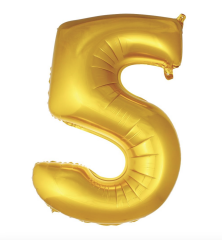 5  RAKAM FOLYO BALONLAR HELYUM UYUMLU 34 İNÇ 76 CM