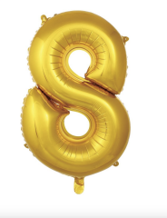 8  RAKAM FOLYO BALONLAR HELYUM UYUMLU 34 İNÇ 76 CM