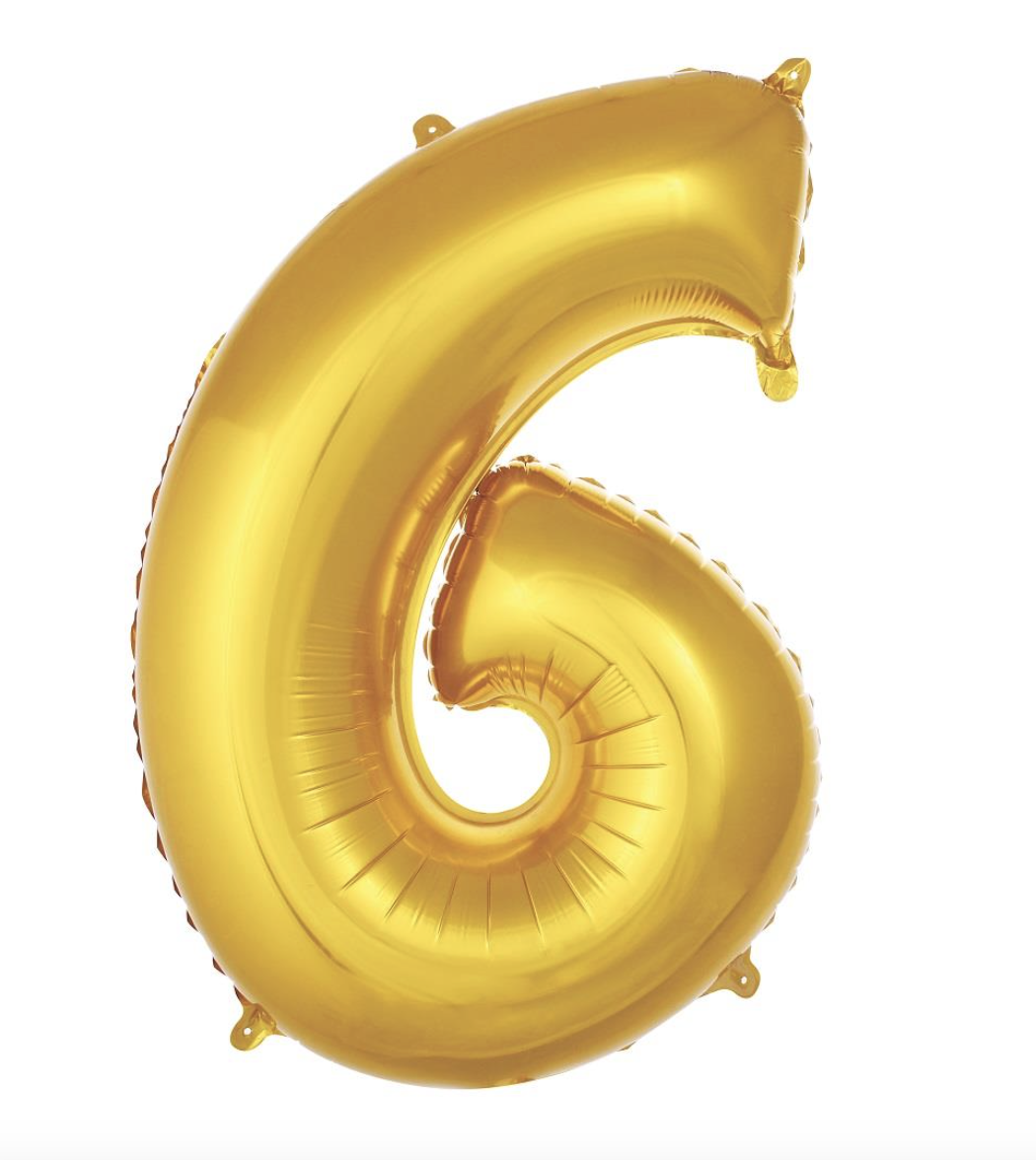 6  RAKAM FOLYO BALONLAR HELYUM UYUMLU 40 İNÇ 100 CM