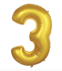 3 RAKAM FOLYO BALONLAR HELYUM UYUMLU 40 İNÇ 100 CM