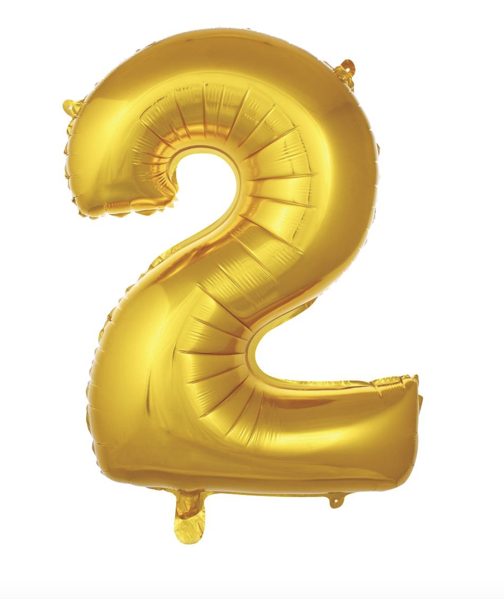 2 RAKAM FOLYO BALONLAR HELYUM UYUMLU 40 İNÇ 100 CM