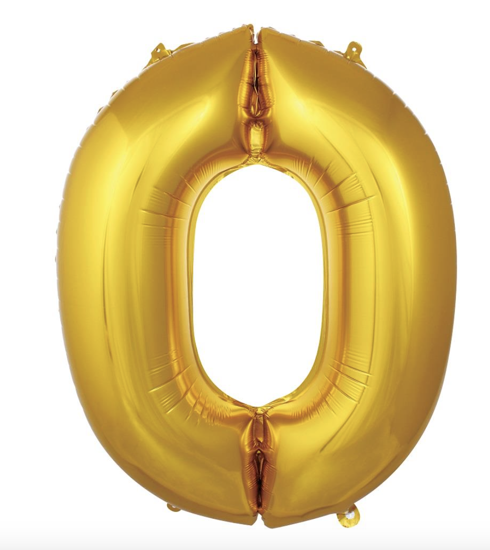 0 RAKAM FOLYO BALONLAR HELYUM UYUMLU GOLD 40 İNÇ 100 CM