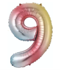 9  RAKAM FOLYO BALONLAR HELYUM UYUMLU 34 İNÇ 76 CM