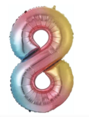 8  RAKAM FOLYO BALONLAR HELYUM UYUMLU 34 İNÇ 76 CM