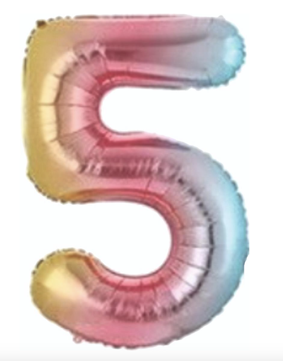 5  RAKAM FOLYO BALONLAR HELYUM UYUMLU 34 İNÇ 76 CM