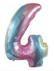 4 RAKAM FOLYO BALONLAR HELYUM UYUMLU 34 İNÇ 76 CM