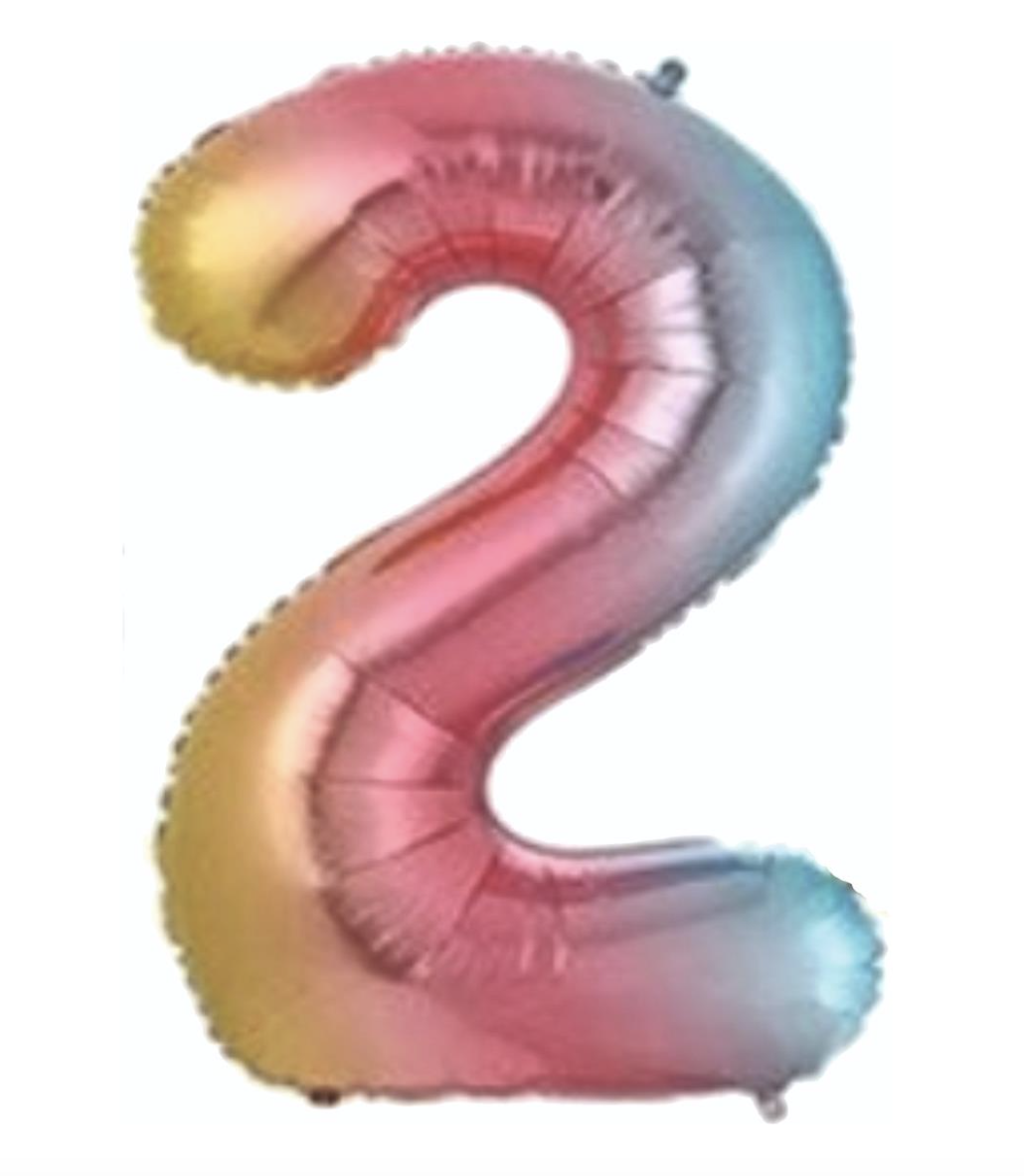 2 RAKAM FOLYO BALONLAR HELYUM UYUMLU 34 İNÇ 76 CM