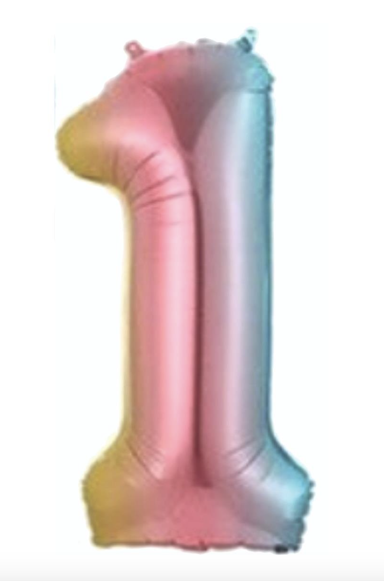 1 RAKAM FOLYO BALONLAR HELYUM UYUMLU 34 İNÇ 76 CM