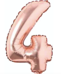 4 RAKAM FOLYO BALONLAR HELYUM UYUMLU 34 İNÇ 76 CM
