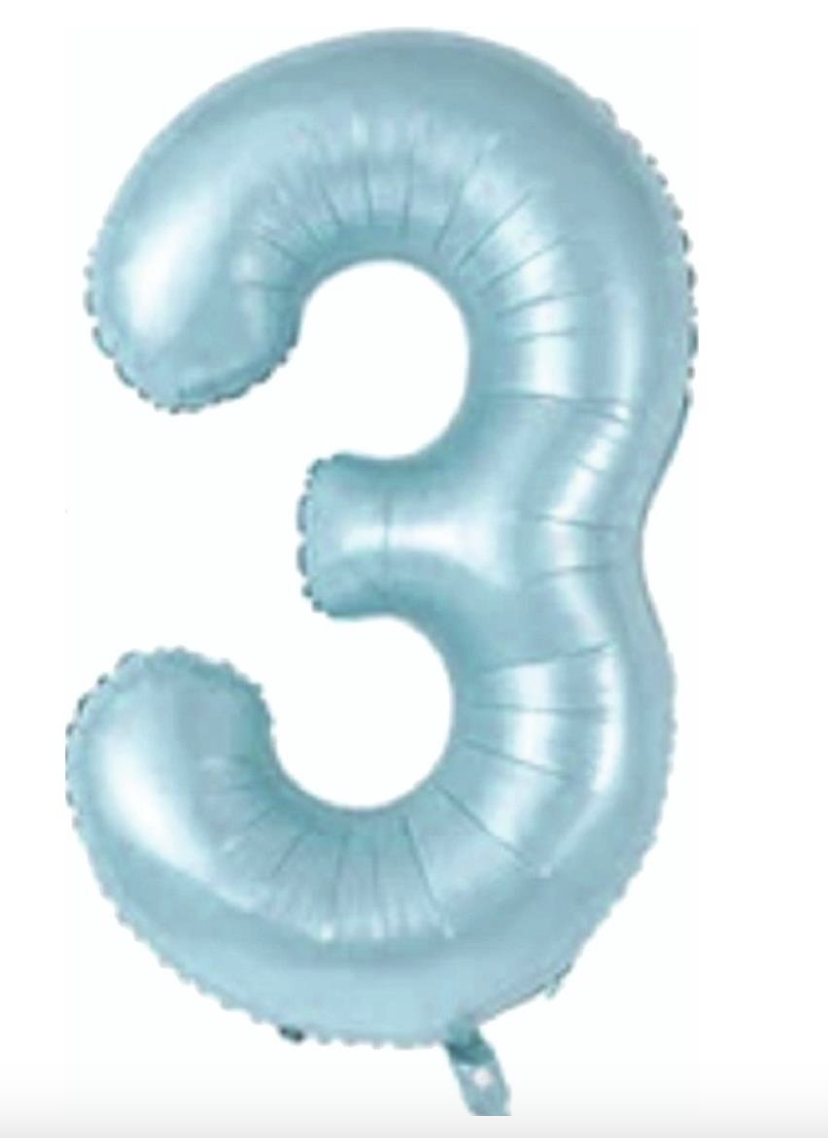 3 RAKAM FOLYO BALONLAR HELYUM UYUMLU 34 İNÇ 76 CM