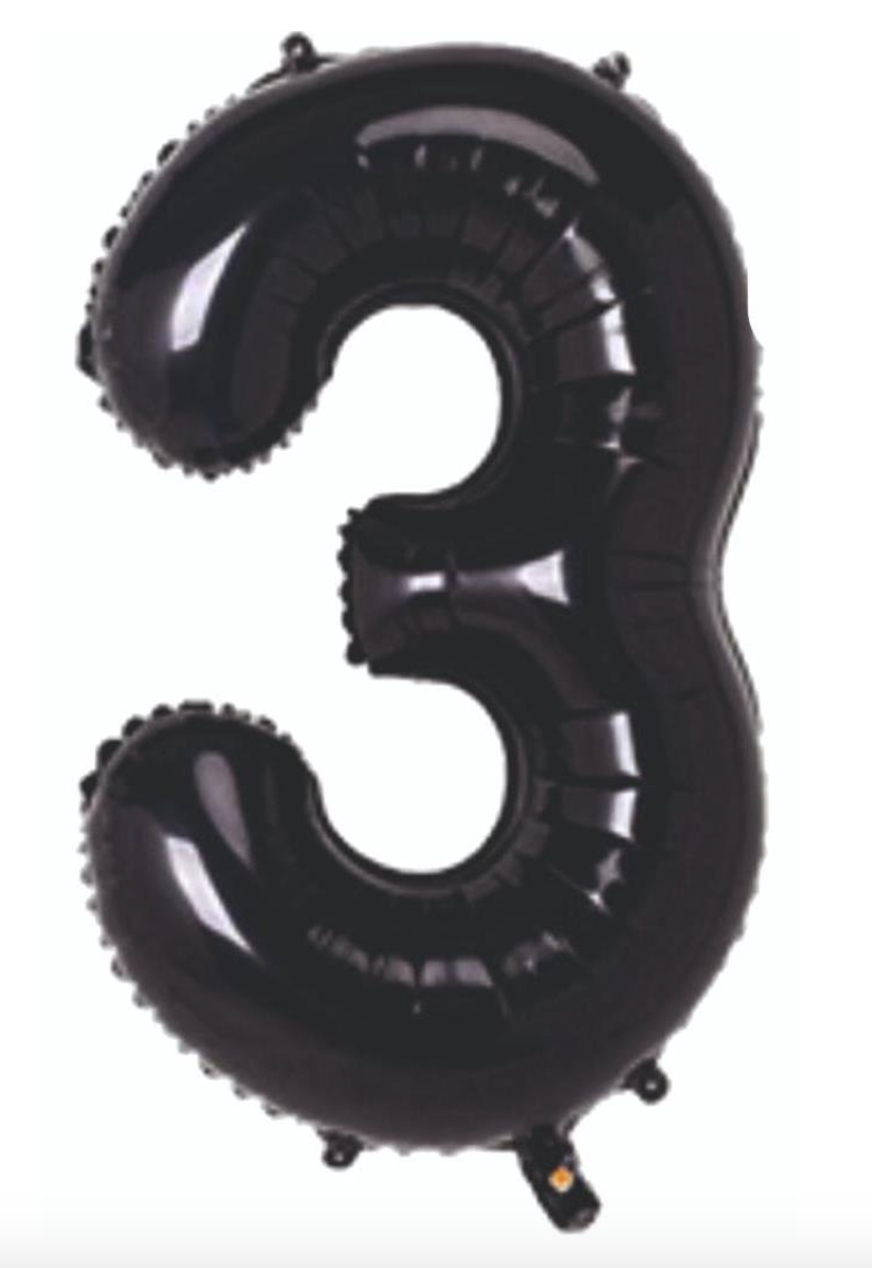 3 RAKAM FOLYO BALONLAR HELYUM UYUMLU 34 İNÇ 76 CM
