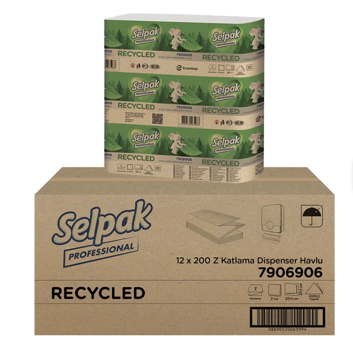 Selpak  Z Katlı kağıt havlu 200lü 12 paket