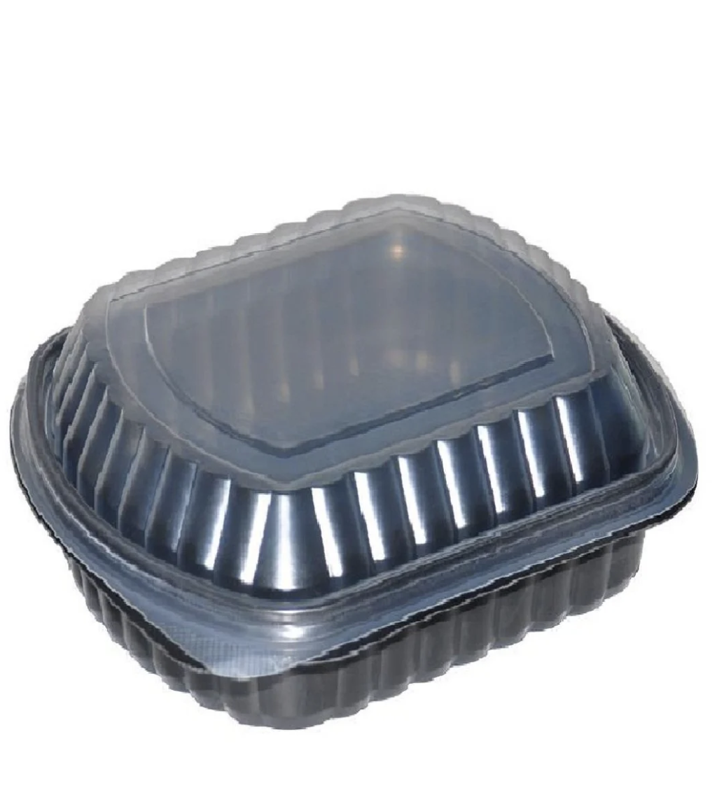 Tek bölmeli kaliteli  Kebap ve gıda Kabı  Kapaklı Mikrodalga Fırına ısıtmaya Uygun 50 Adet(Kopya)