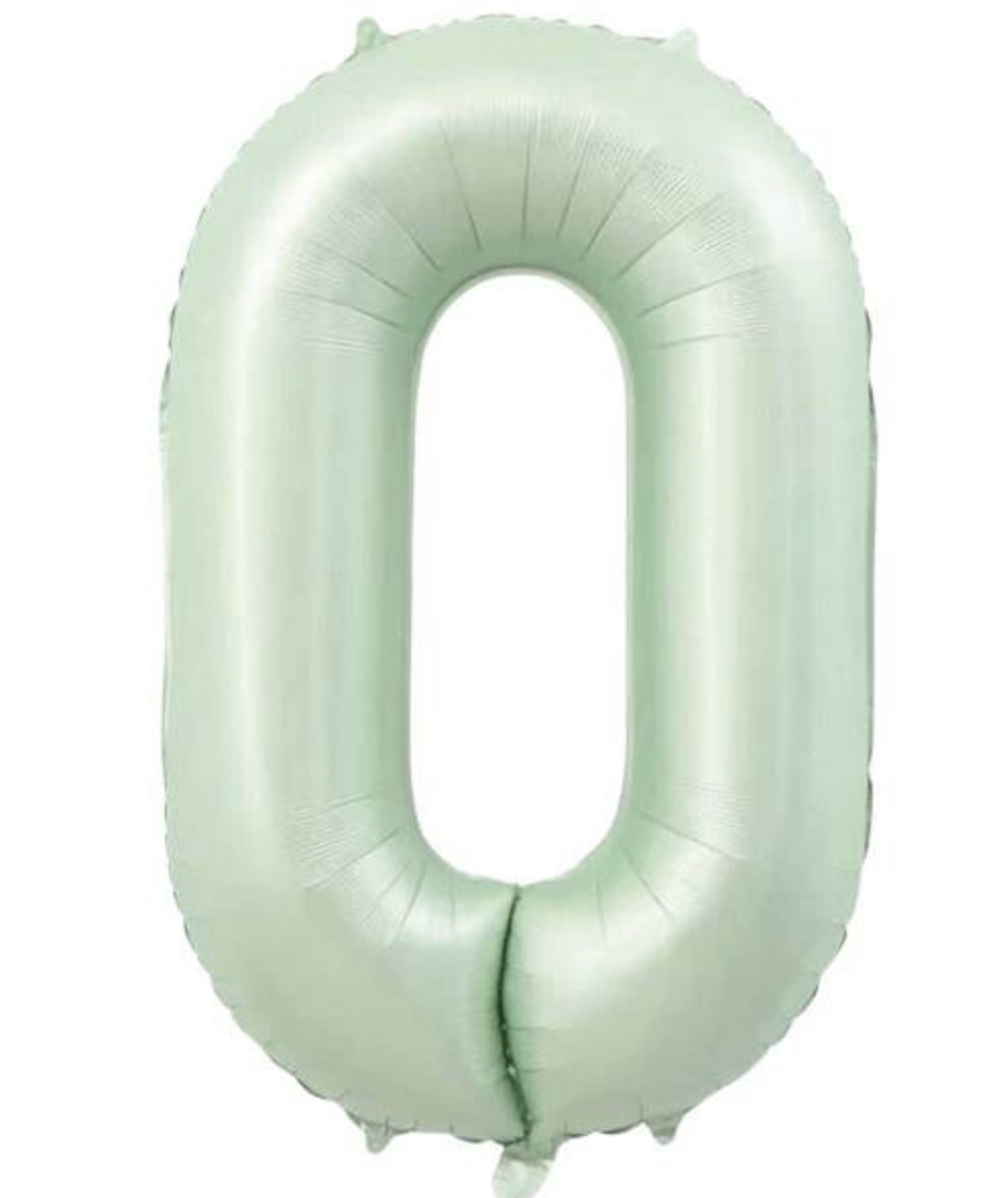 0- RAKAM 34 İNC RETRO YEŞİL RENK BALON 76 CM HELYUM UYUMLU