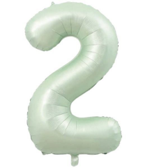 2- RAKAM 34 İNC RETRO YEŞİL RENK BALON 76 CM HELYUM UYUMLU