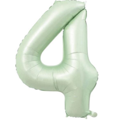 4- RAKAM 34 İNC RETRO YEŞİL RENK BALON 76 CM HELYUM UYUMLU