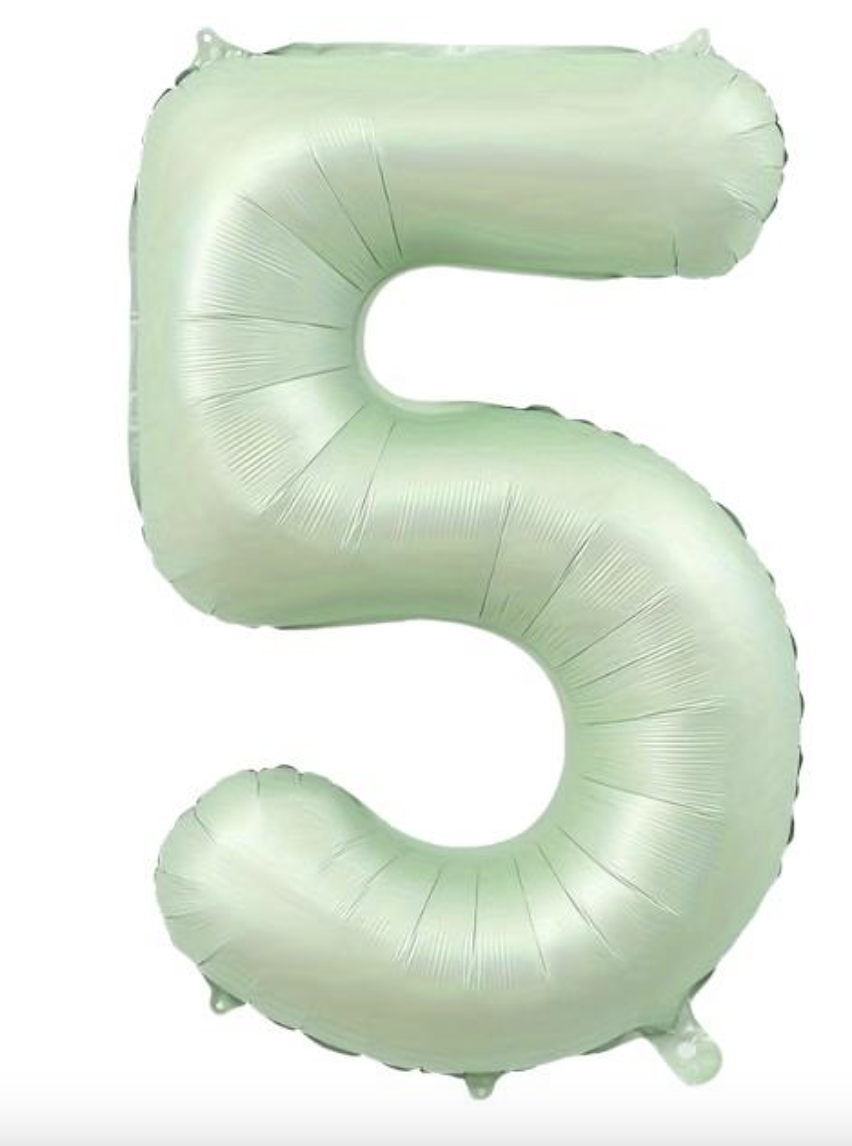 5- RAKAM 34 İNC RETRO YEŞİL RENK BALON 76 CM HELYUM UYUMLU
