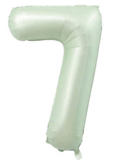 7- RAKAM 34 İNC RETRO YEŞİL RENK BALON 76 CM HELYUM UYUMLU