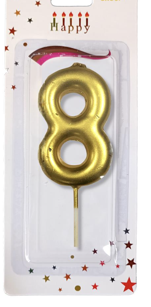 ORTA BOY  8 RAKAM  GOLD  MUM 10CM