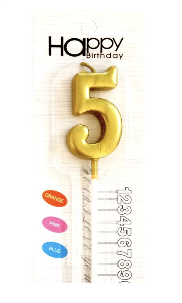 ORTA BOY  5 RAKAM  GOLD  MUM 10CM