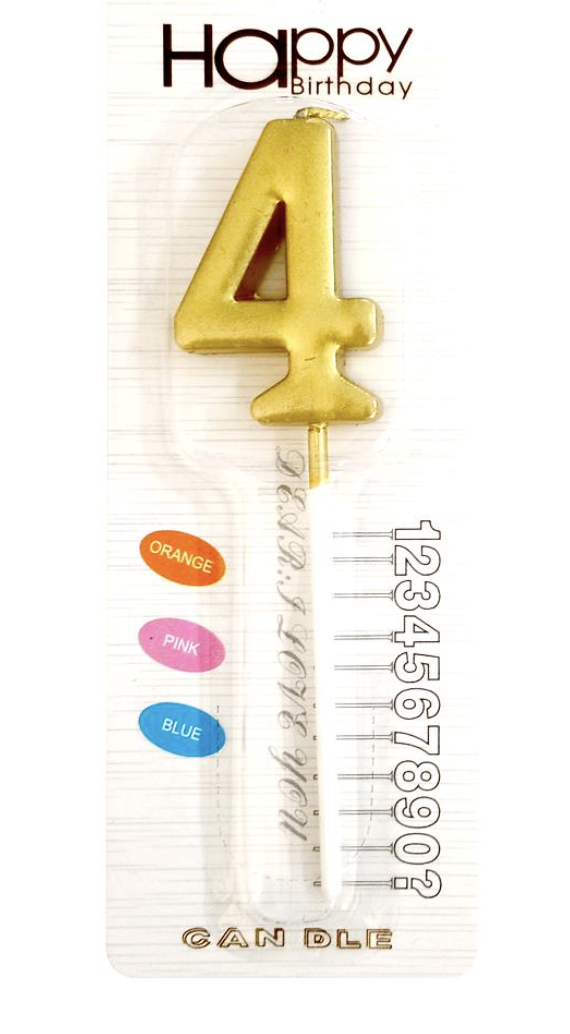 ORTA BOY  4 RAKAM  GOLD  MUM 10CM