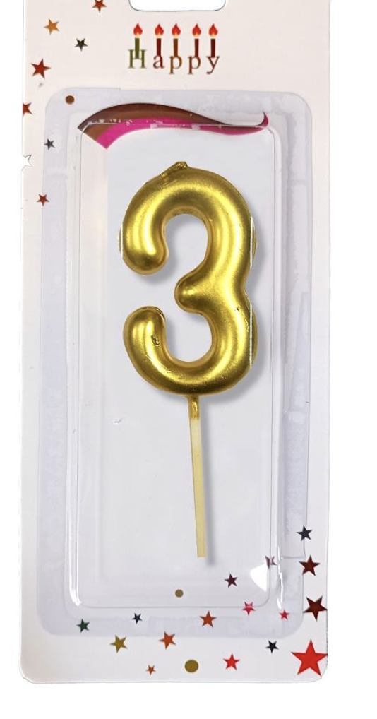 ORTA BOY  3 RAKAM  GOLD  MUM 10CM