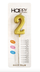 ORTA BOY  2  RAKAM  GOLD  MUM 10CM