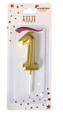 ORTA BOY  1  RAKAM  GOLD  MUM 10CM