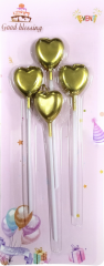 4 LÜ ÇUBUKLU KALP GOLD MUM 13.5CM