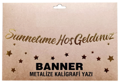 BANNER EL YAZILI SÜNNETİMİZE HOŞGELDİNİZ GOLD UZAR YAZI