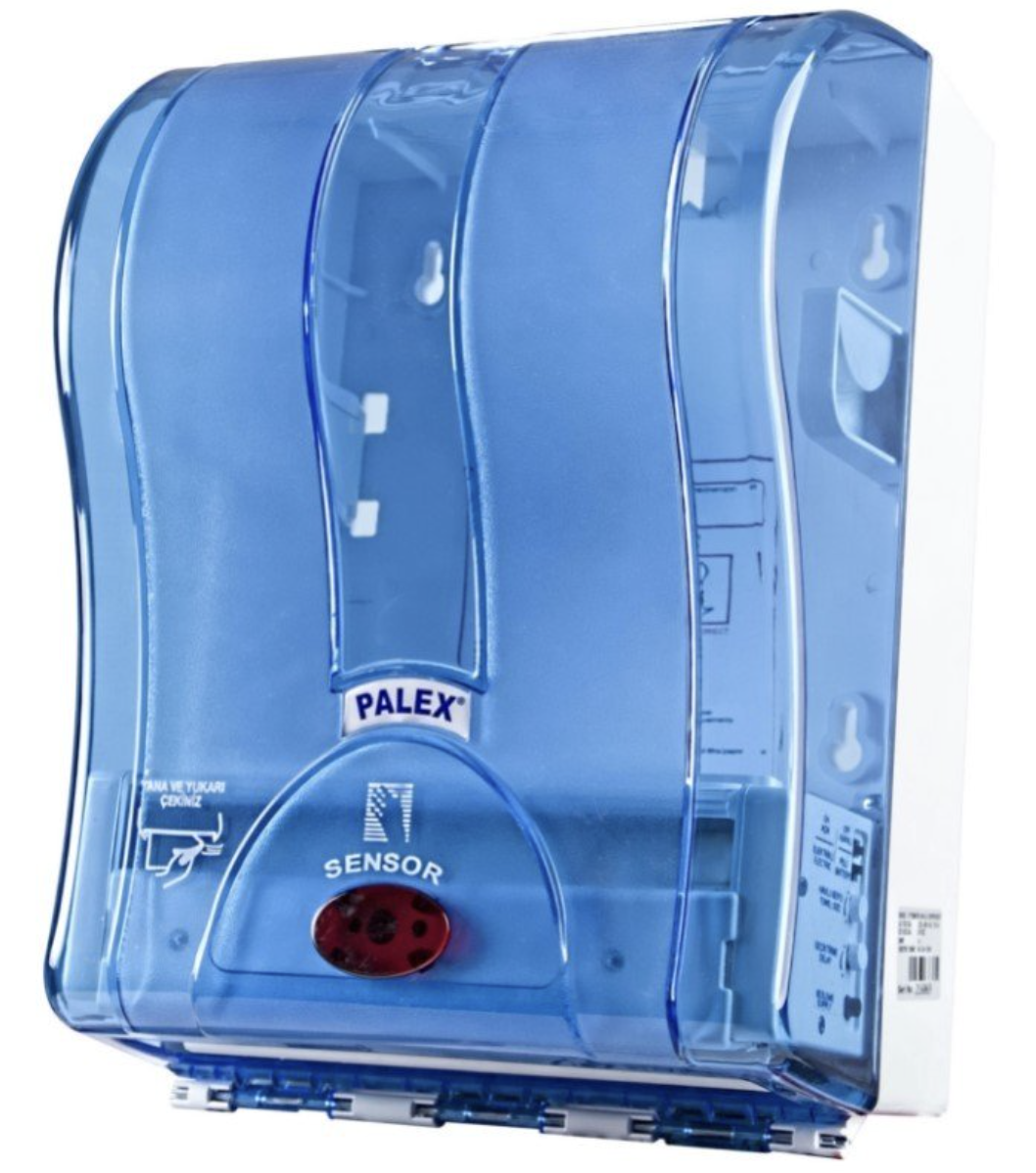 Otomatik Havlu Dispenseri Şeffaf Mavi Kağıt Havlu Dispenseri Duvara Monte Havlu Aparatı WC Banyo